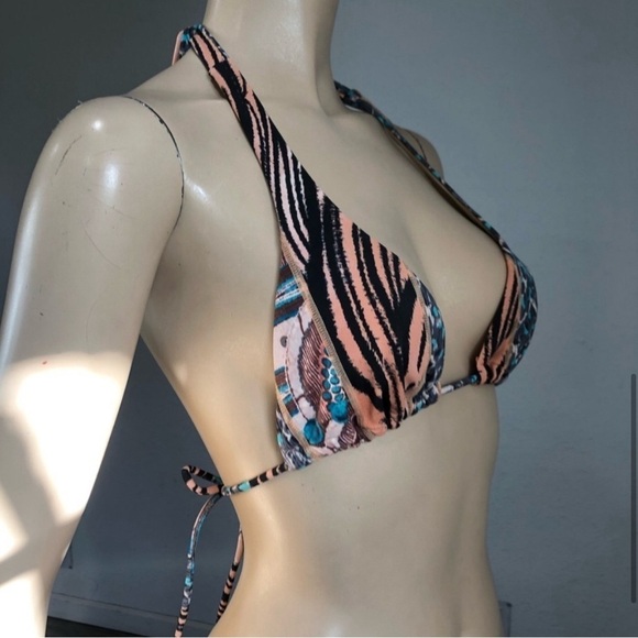 Victoria’s Secret swimsuit top strap tie multi color boho size:S - Picture 5 of 12